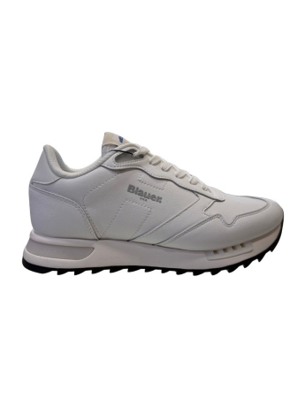 Blauer scarpe bianche uomo in ecopelle logo sul lato