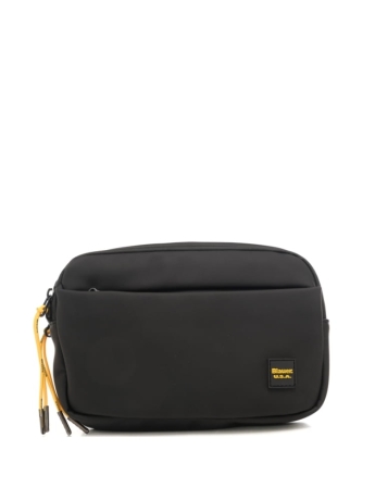 Blauer pochette nera uomo in gomma logo sul davanti