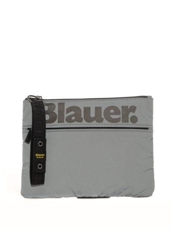 Blauer pochette silver uomo in tessuto logo sul davanti