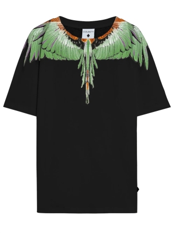 Marcelo Burlon tshirt nera uomo in cotone maxi logo