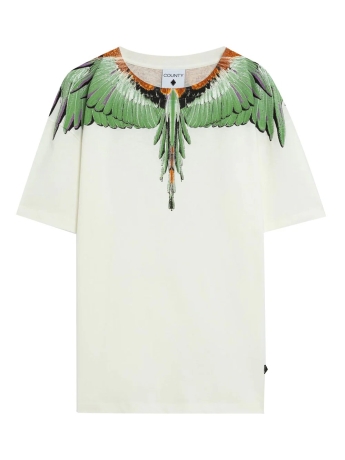 Marcelo Burlon tshirt bianca uomo in cotone maxi logo