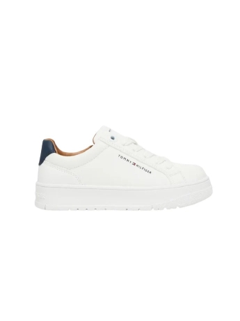 Tommy Hilfiger scarpe bianche bambino in ecopelle logo sul lato