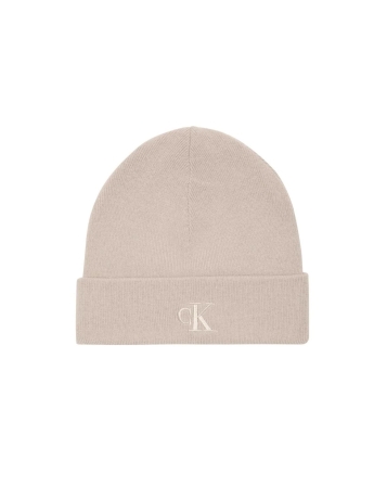 Calvin Klein cappello beige uomo in misto viscosa logo ricamato sul davanti