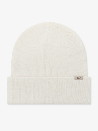 Sun68 cappello bianco uomo in misto lana mini logo
