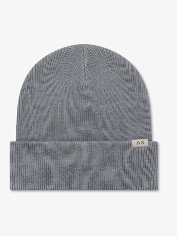 Sun68 cappello grigio uomo in misto lana mini logo