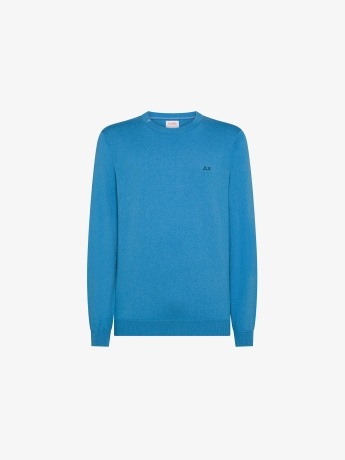 Sun68 maglia avio uomo in misto lana mini logo sul petto