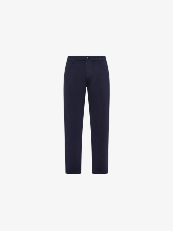 Sun68 pantalone blu navy uomo in cotone chino micro logo sui lati