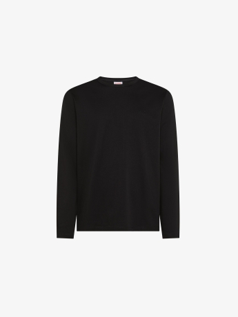 Sun68 tshirt nera uomo in cotone manica lunga mini logo sul petto