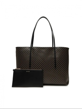 Calvin Klein borsa nera donna shopping con logo