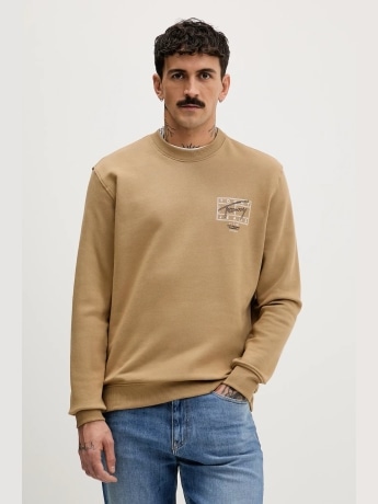 Tommy Jeans felpa beige uomo maxi logo