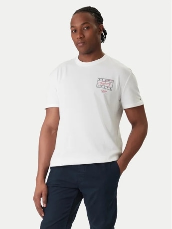 Tommy Jeans tshirt bianca uomo maxi logo