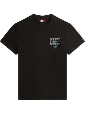 Tommy Jeans tshirt nera uomo maxi logo