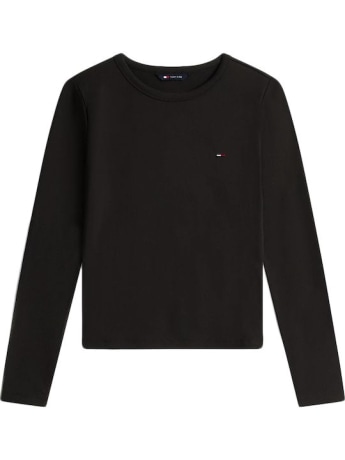 Tommy Jeans tshirt nera donna mini logo