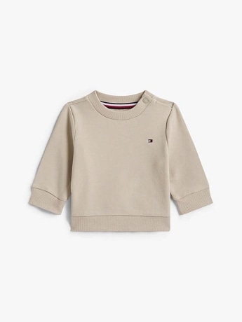 Tommy Hilfiger felpa beige neonato mini logo