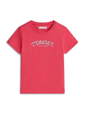 Tommy Hilfiger tshirt fucsia bambina logo sul davanti