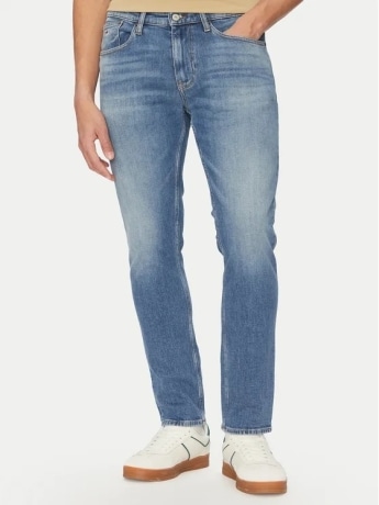 Tommy Jeans pantalone in denim chiaro uomo mini logo