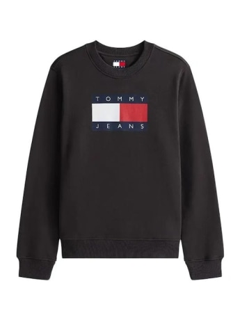Tommy Jeans felpa nera donna maxi logo