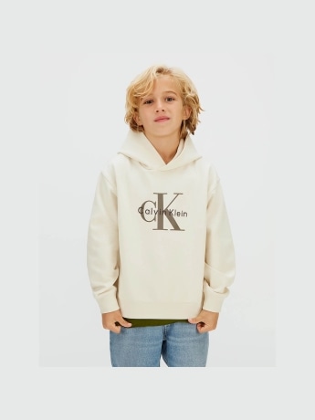 Calvin Klein felpa beige bambino con logo