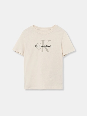 Calvin Klein tshirt beige bambina con logo