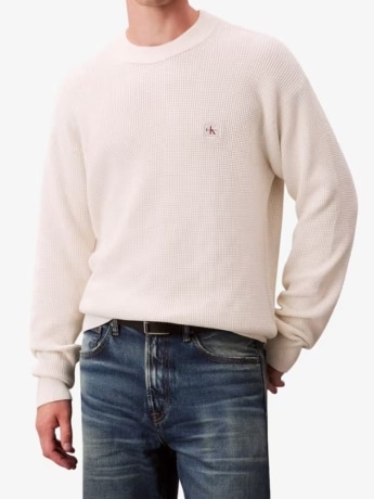 Calvin Klein maglia panna uomo con logo