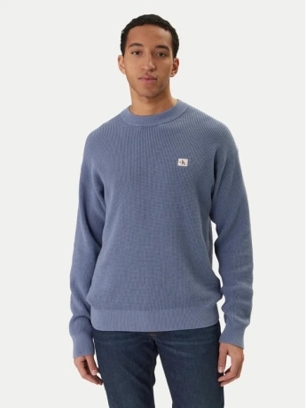 Calvin Klein maglia blu polvere uomo mini logo