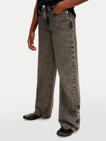 Calvin Klein pantalone in denim grigio bambina