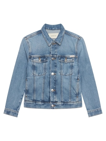 Calvin Klein giubbotto in denim bambina con logo