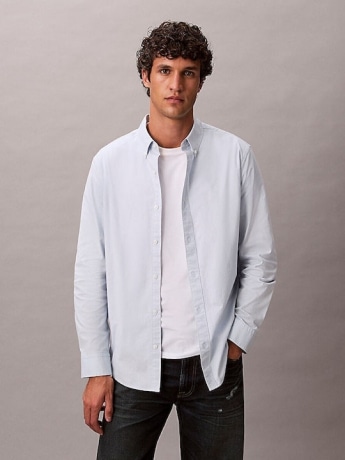 Calvin Klein camicia celeste uomo mini logo