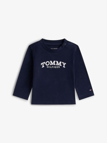 Tommy Hilfiger tshirt blu navy neonato con logo