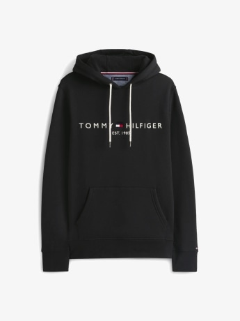 Tommy Hilfiger felpa nera uomo logo sul davanti