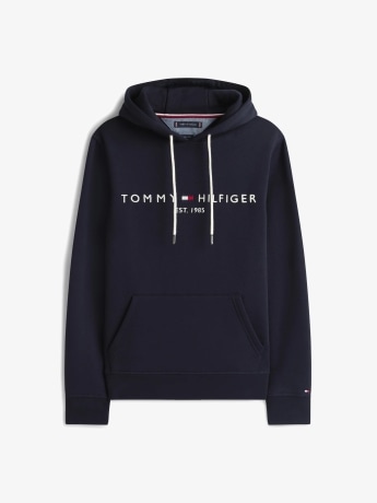 Tommy Hilfiger felpa blu navy uomo logo sul davanti