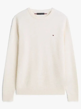 Tommy Hilfiger maglia panna uomo mini logo