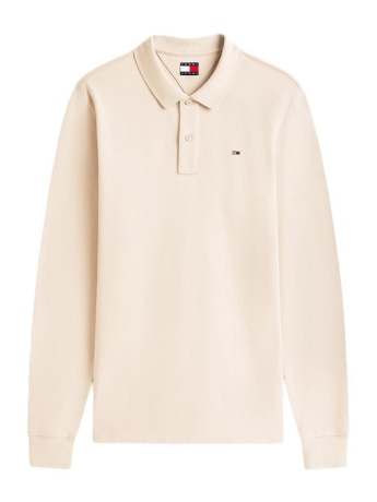 Tommy Jeans polo beige uomo mini logo