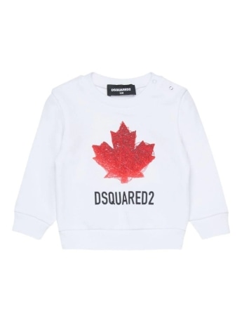 Dsquared2 felpa bianca neonato logo sul davanti