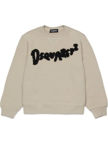 Dsquared2 felpa beige bambino maxi logo
