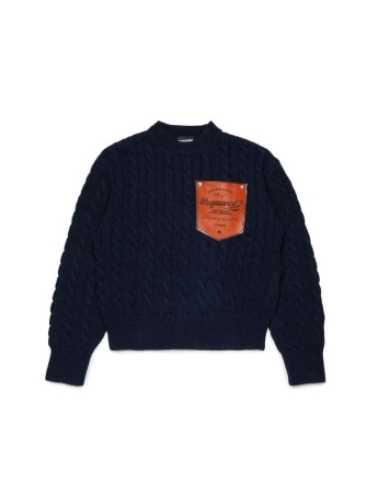Dsquared2 maglia blu navy bambino logo sul petto
