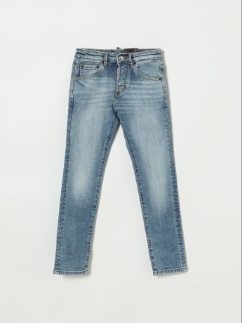 Dsquared2 pantalone in denim bambino logo sul retro