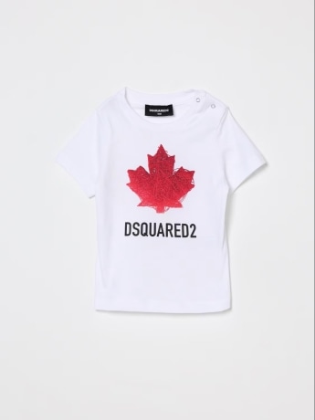 Dsquared2 tshirt bianca neonato maxi logo