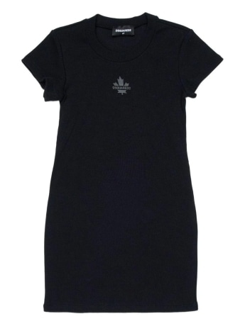 Dsquared2 abito nero bambina mini logo