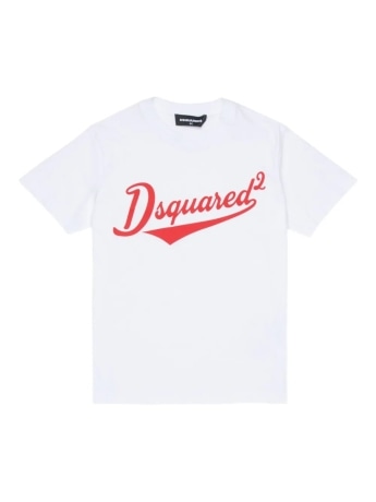 Dsquared2 tshirt bianca bambino logo lettering