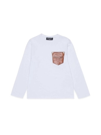 Dsquared2 tshirt bianca bambino con logo