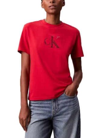 Calvin Klein tshirt rossa donna con logo