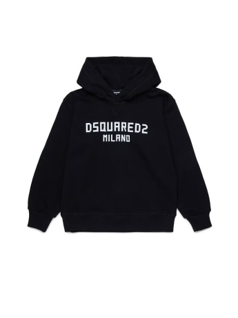 Dsquared2 felpa nera bambino con logo