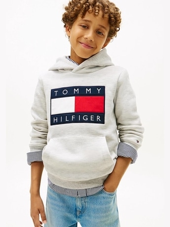 Tommy Hilfiger felpa grigia bambino con logo