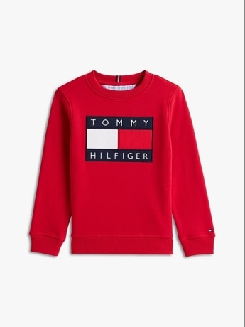 Tommy Hilfiger felpa rossa bambino con logo