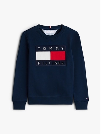 Tommy Hilfiger felpa blu navy bambino con logo