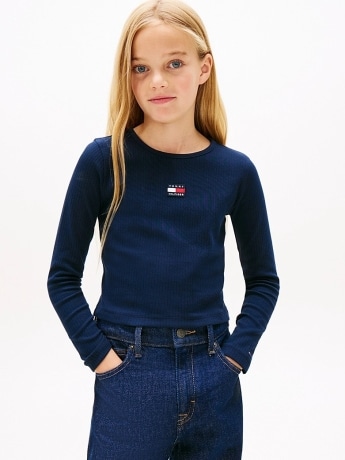 Tommy Hilfiger tshirt blu navy bambina mini logo