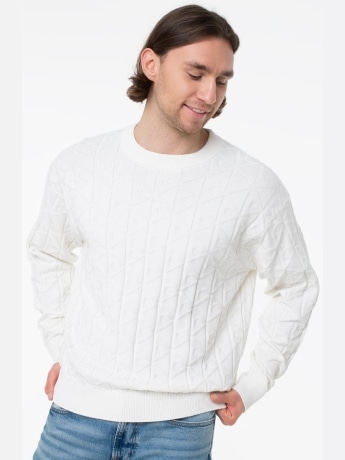 Calvin Klein maglia bianca uomo logo all over