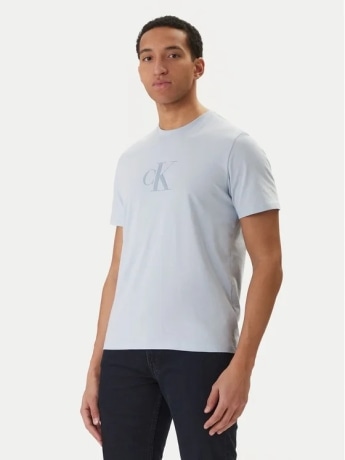 Calvin Klein tshirt celeste uomo maxi logo