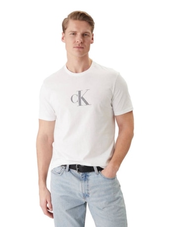 Calvin Klein tshirt bianca uomo maxi logo